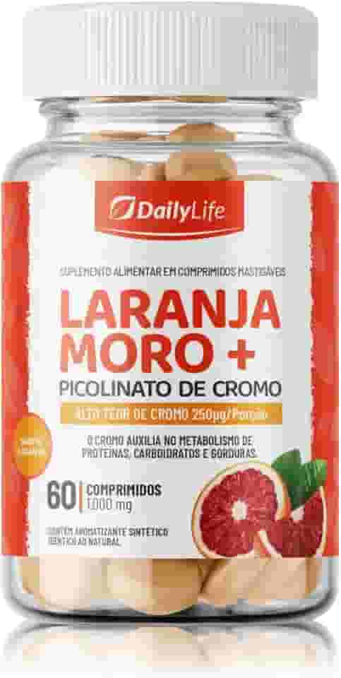 Laranja Moro + Picolinato de Cromo Chromium Picolinate 250mcg 60 Comprimidos Mastigaveis Importado - Daily Life