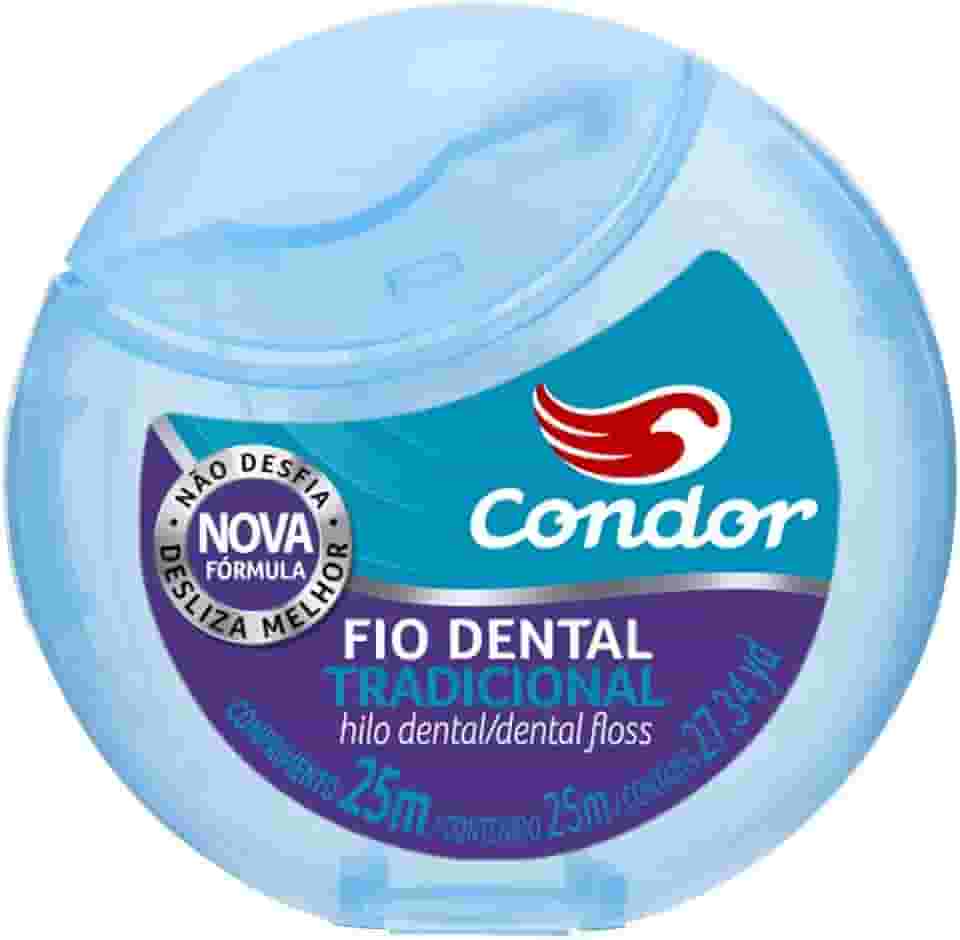 Condor, Fio Dental, Tradicional, Desliza Melhor, Não Desfia, Nova Fórmula, 25 Metros