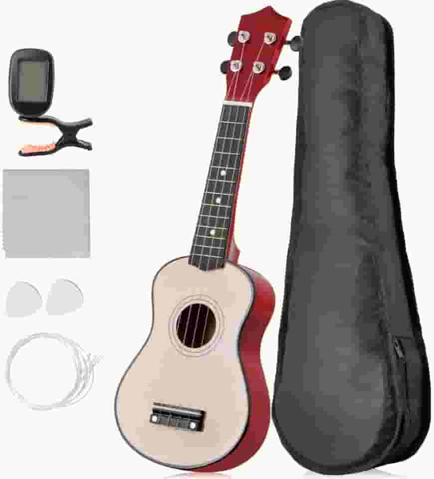 ​​Ukulele concerto acústico Nylon infantil Profissional 4 Cordas Mini 21 Polegadas de Madeira, Instrumento Musical para Crianças e Iniciantes a Partir de 3 Anos​