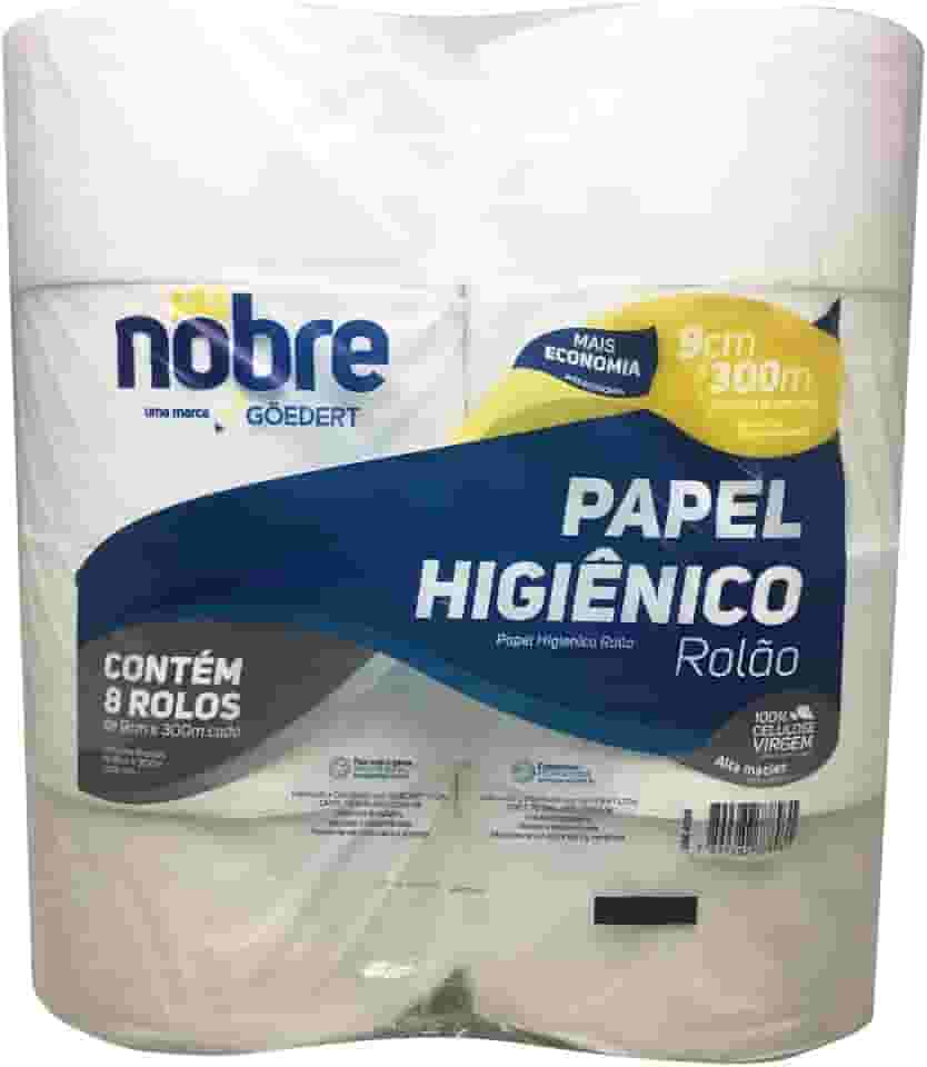 Papel Higiênico Rolão ? 9cm x 300m c/ 8unid - celulose virgem? Nobre