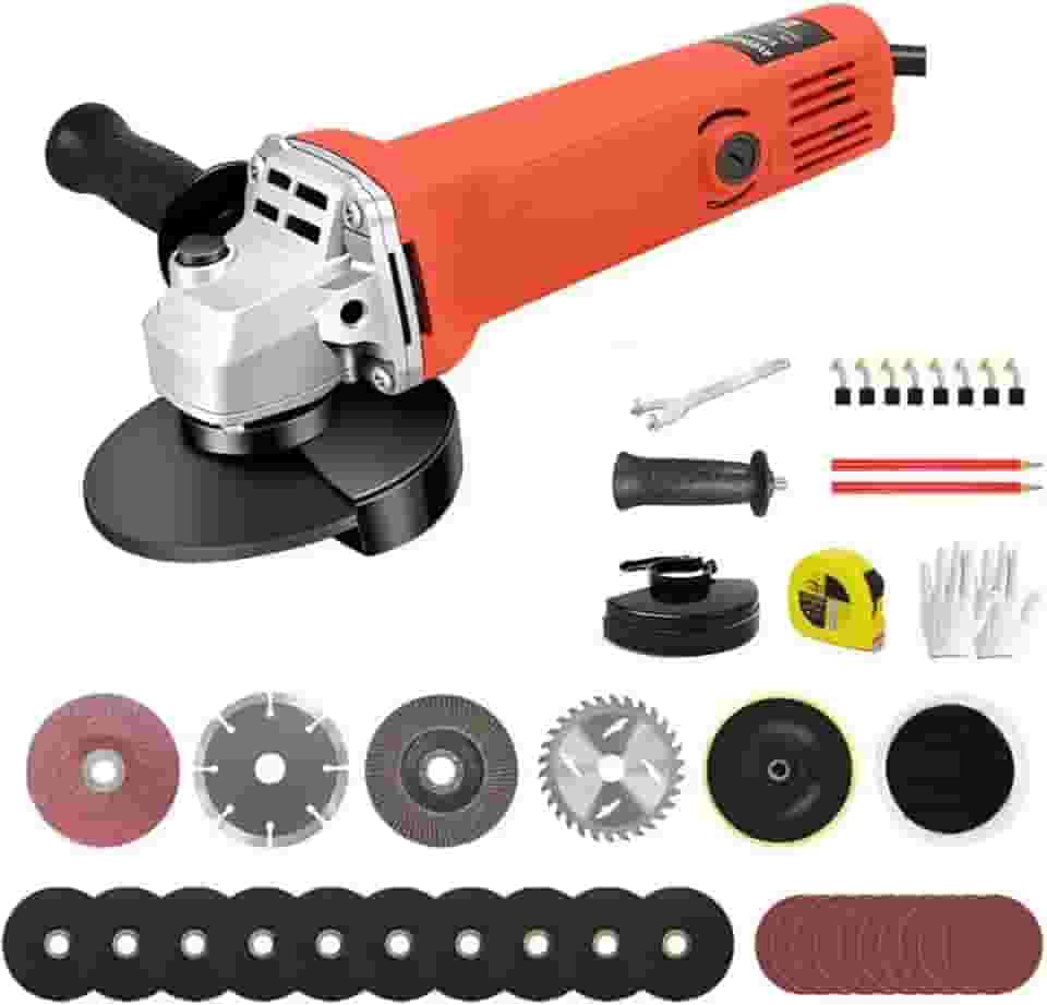 Lixadeira Esmerilhadeira Angular,Potente e Versátil,Esmerilhadeira Lixadeira Angular Profissional Disco Corte Desbaste 860W 11000rpm 115mm com Empunhadura Auxiliar,para Trabalhos de Corte e Desbaste