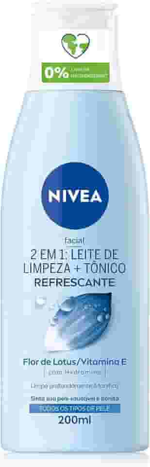 NIVEA Loção 2 em 1 200ml - Leite de Limpeza e Tônico - Remove as impurezas, inclusive resíduos de maquiagem e poluição, tonifica profundamente e deixa a pele mais saudável - Cuidado facial