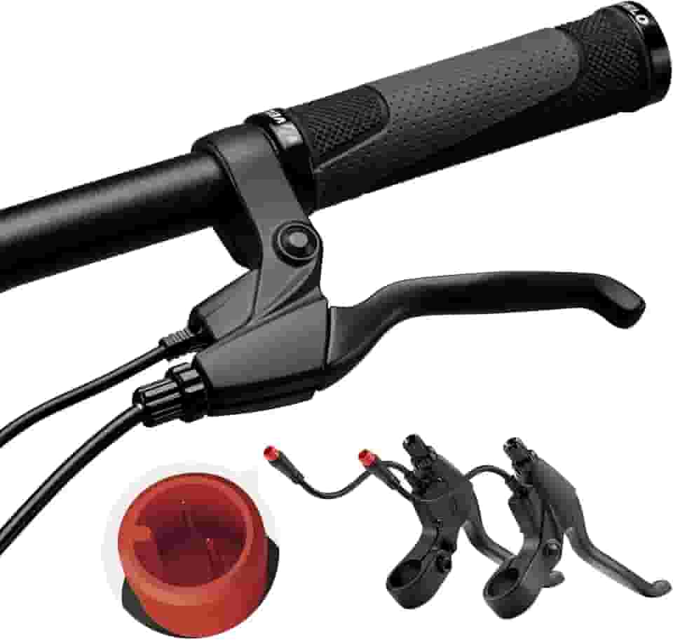 Alavancas de freio de 2 pinos para bicicleta elétrica, manípulos de alavanca de freio, 2 fios, peças de reposição para bicicleta elétrica esquerda e direita (1 par)