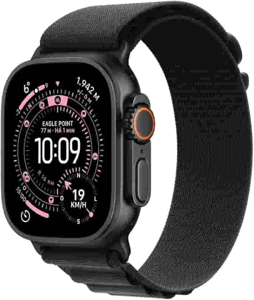 Apple Watch Ultra 3 GPS + Cellular, Caixa em titânio preto de 49 mm com Loop Alpine preta ‑ M