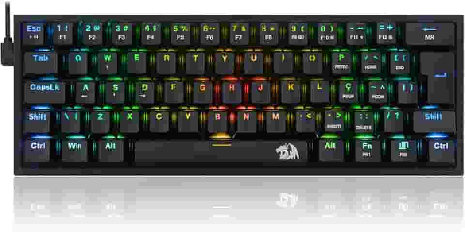 Redragon TECLADO MECANICO GAMER FIZZ RGB PRETO SWITCH MARROM