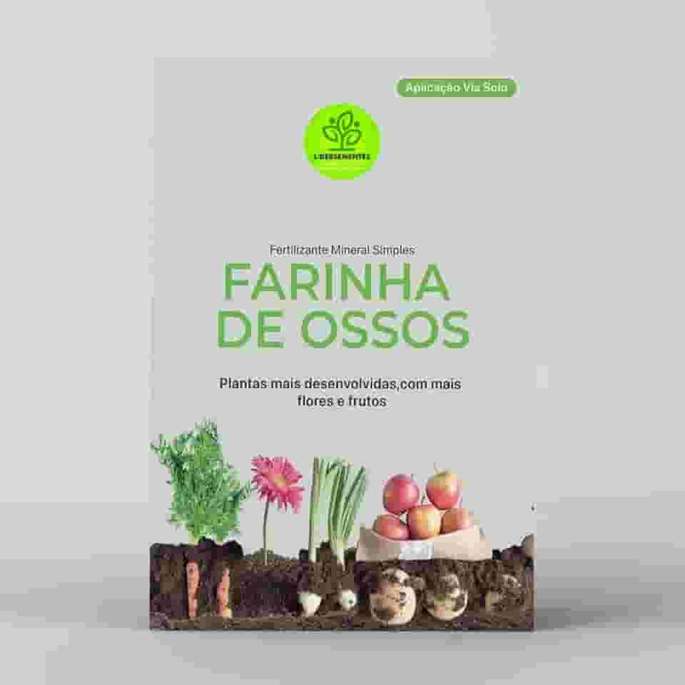 Adubo Farinha de Ossos Pura Fracionado Fertilizante Orgânico NPK Hortaliças Flores Rosas do Deserto Plantas Frutas (1, verde, 1kg)