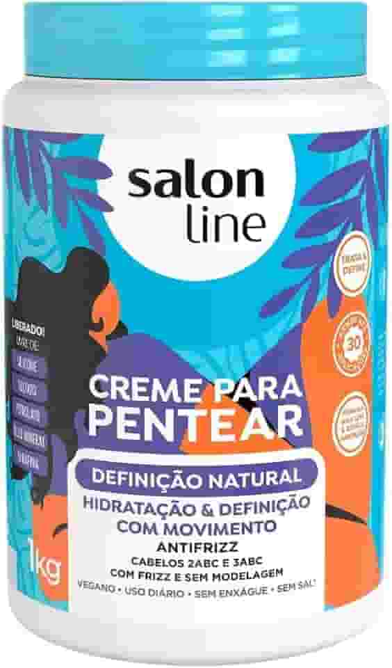 Salon Line, Creme de Pentear, Definição Natural, Vegano - Para Cabelos Ondulados e Cacheados, 1kg