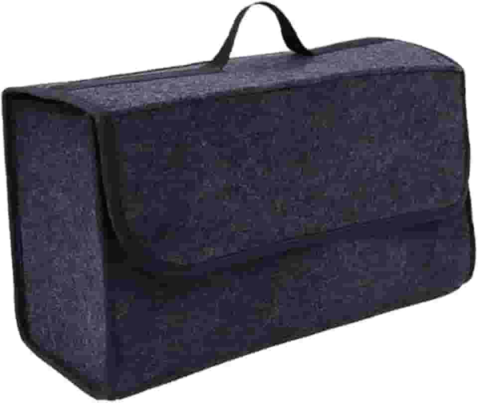 Organizador de porta-malas com tampa, organizador de porta-malas com tampa, organizador de armazenamento de carro dobrável, parte inferior antiderrapante, organizador de carro e armazenamento para van