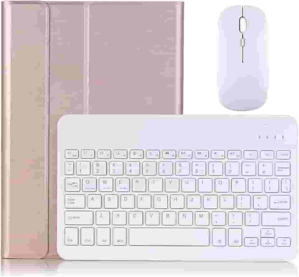 Capa Tablet + Teclado + Mouse Para iPad Pro 11 Polegadas (ouro rosa, teclado retroiluminado)