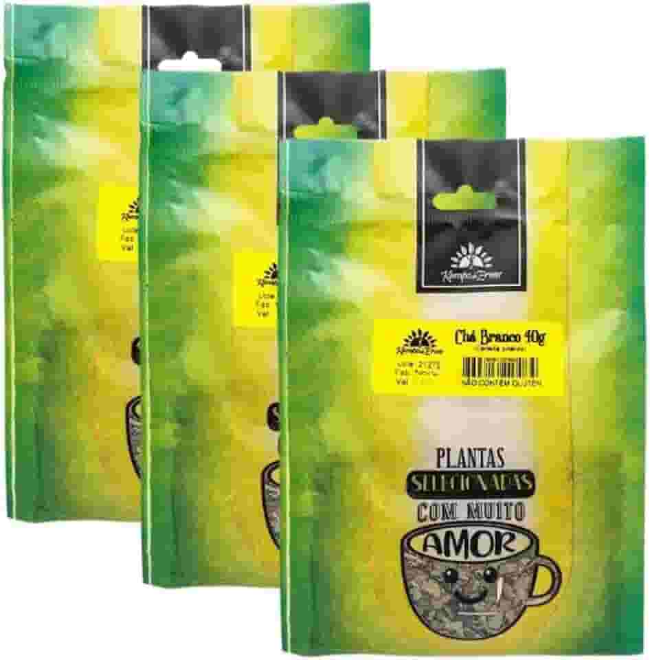 Kampo de Ervas, Kit 3 Chá Branco Folhas Novas e Brotos Kampo de Ervas 40g cada