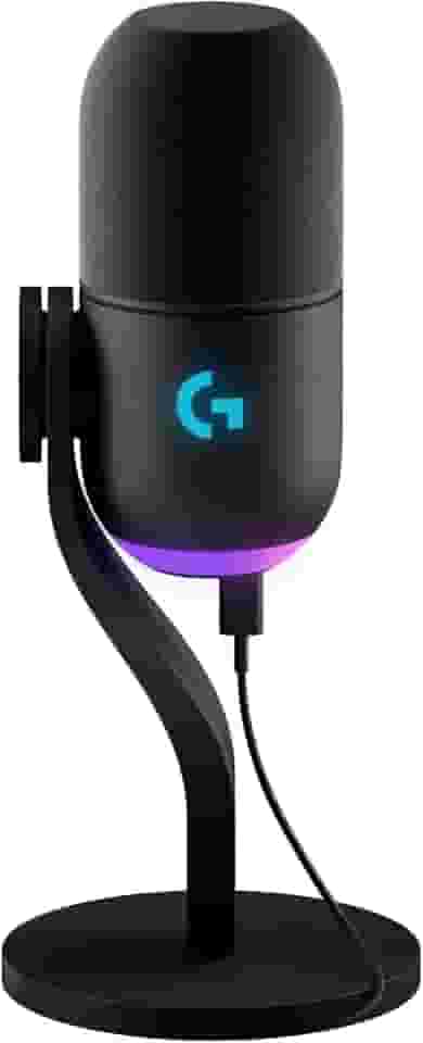 Microfone Dinâmico Gamer Logitech G Yeti GX com RGB LIGHTSYNC Captação Dinâmica Supercardioide, Conexão USB Plug and Play para Gravação de Conteúdo e Streaming em PC e Mac - Preto