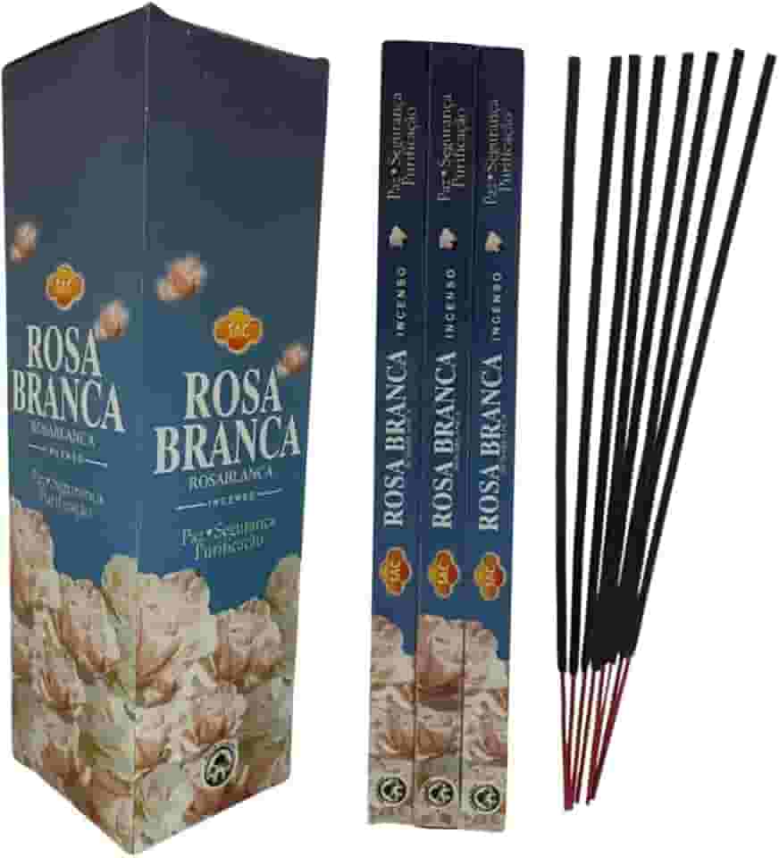 Incenso Indiano Sac Rosa Branca - Amor e Pureza 3 Caixinhas