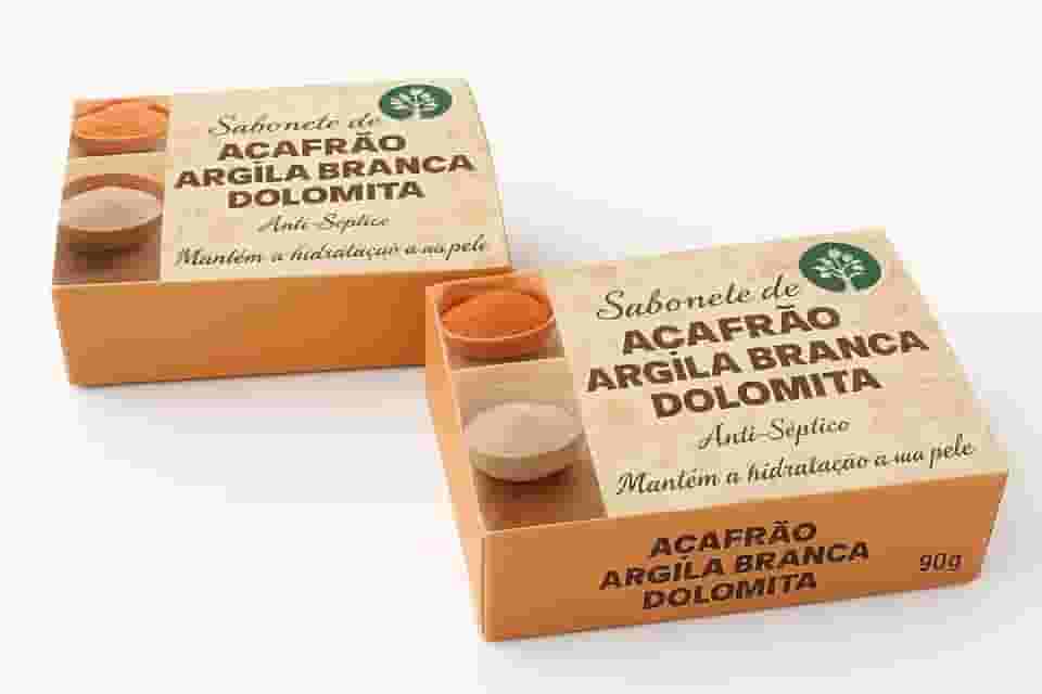 Kit 02 Sabonetes Para Foliculite e Clareamento de Dolomita, Açafrão e Argila Branca 90g