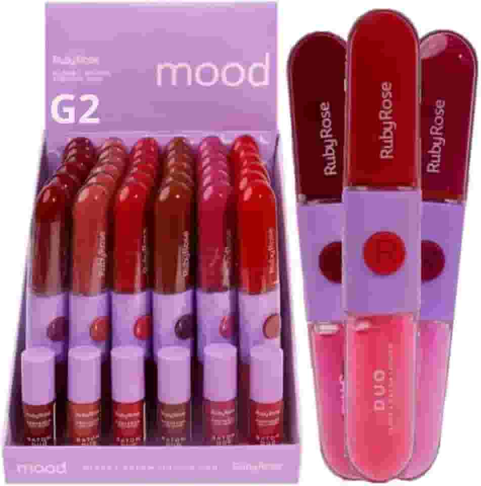 Batom e Gloss Líquido Duo LD07 HBF5697 Ruby Rose