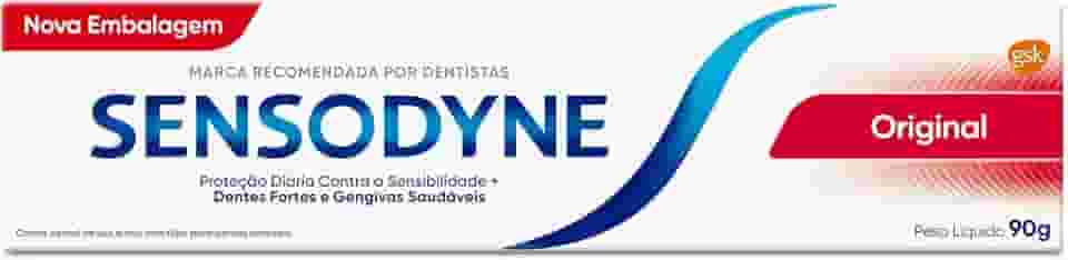 Sensodyne Creme Dental para Sensibilidade Original com Flúor, Dentes Fortes e Gengivas Saudáveis, 90g
