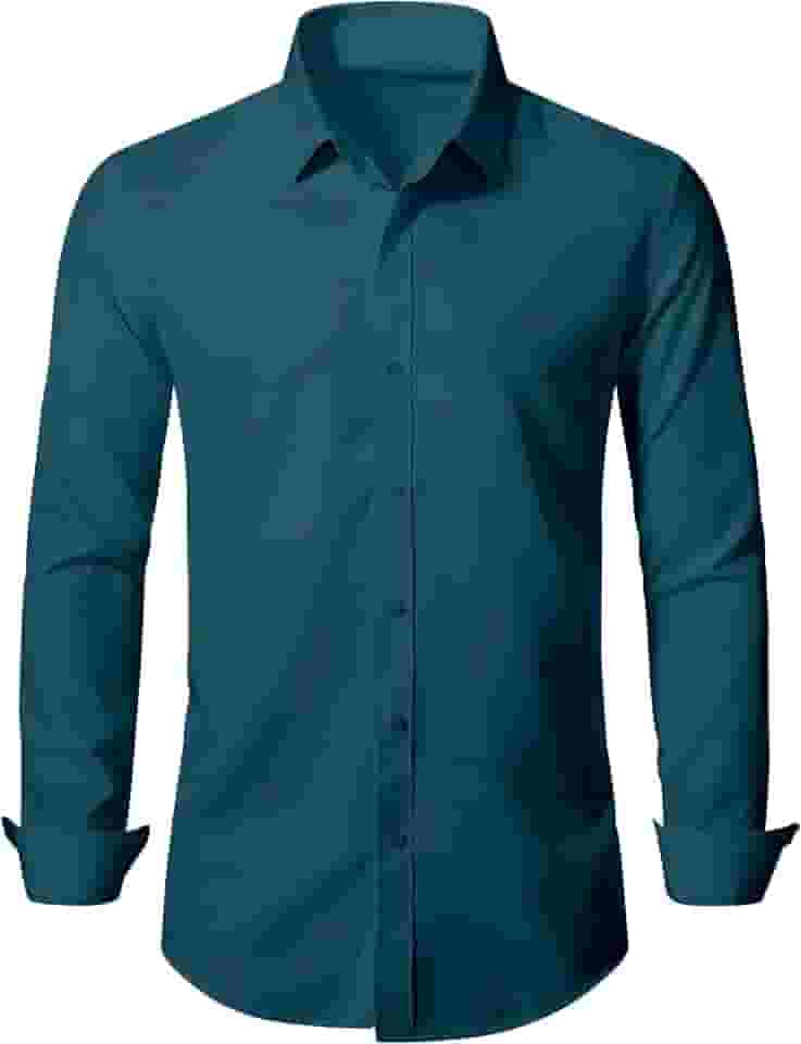 Camisa social masculina elástica slim fit formal manga longa abotoada