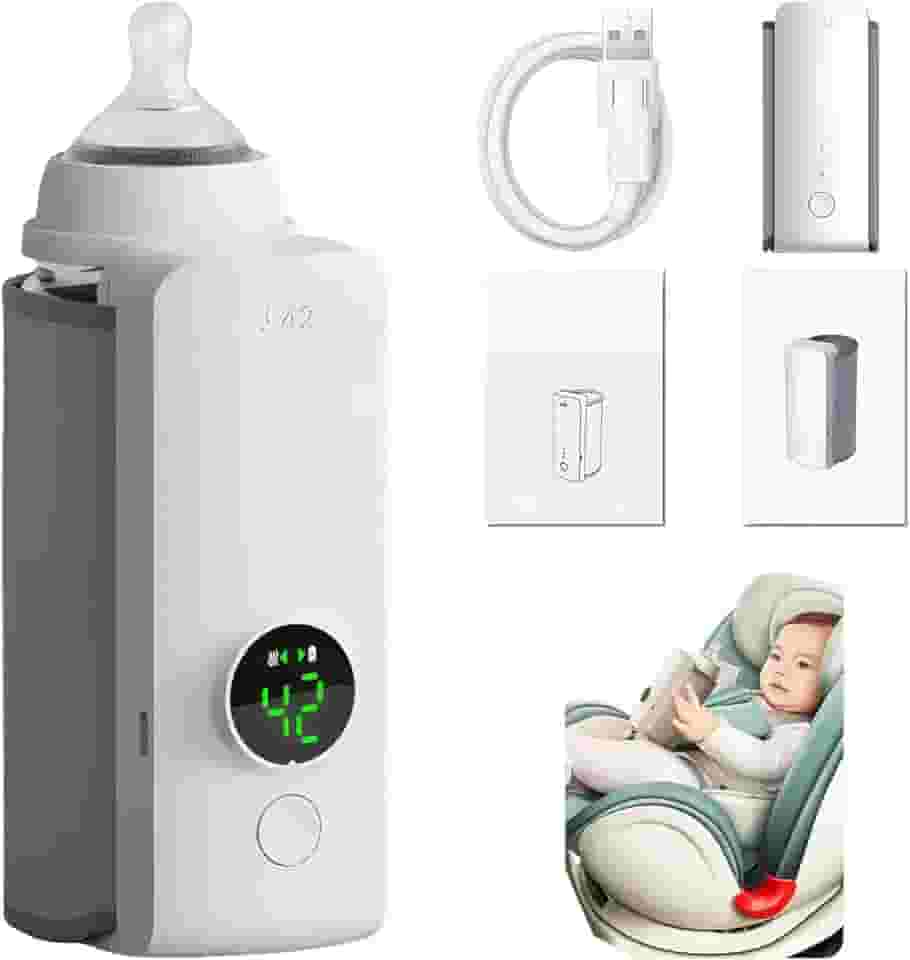 Aquecedor de mamadeira portátil para viagens, aquecimento rápido – aquecedor de mamadeira para leite materno, aquecedor de leite portátil com carregamento super rápido, aquecedor de mamadeira em