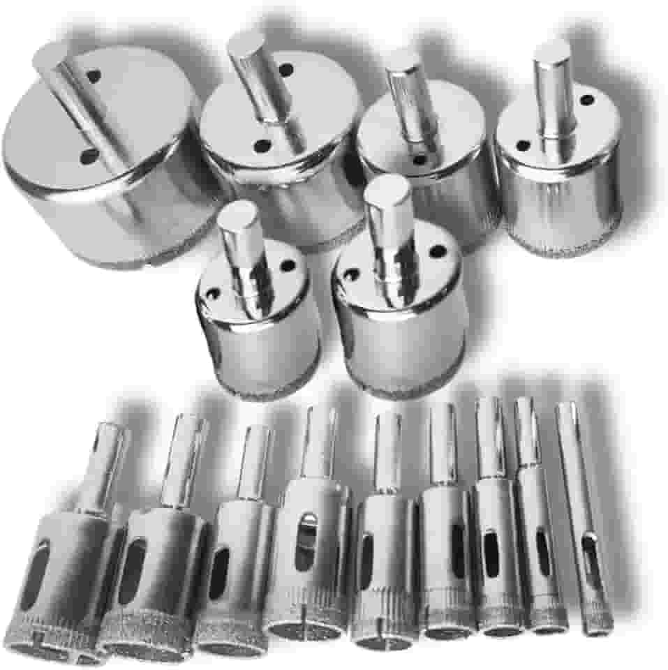 Kit 15 Peças Brocas Diamantadas Serra Vidro Ceramica 6-50mm