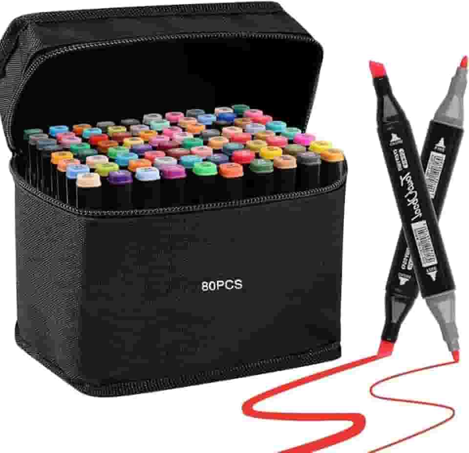 Canetas Coloridas Canetinhas Marcador TOUCH Kit Profissional Premium Desenho Conjunto 24,36,48,60,80,120 Cores Canetinha Colorida Ponta Dupla Permanente Colorir Escolar Artistico Duas Pontas (80)