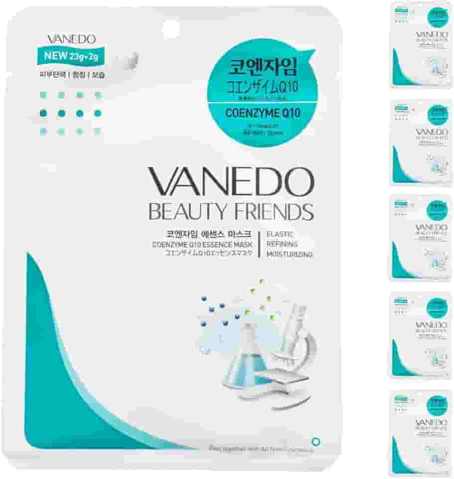 Kit 6 Unidades Máscara Hidratante Facial Coreana Beauty Friends - Coenzima Q10