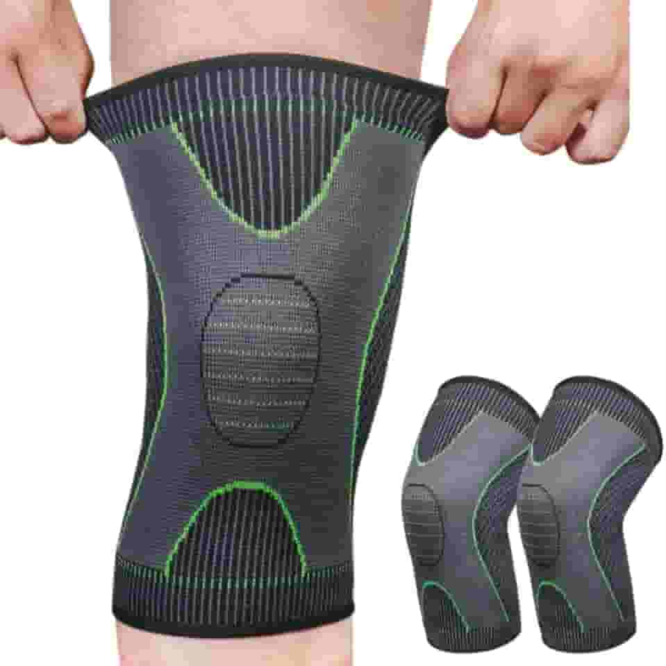 Par 02 Joelheira Compressão Ortopédica Suporte Joelho Tensor Elástica Alívio de Dor Joelho