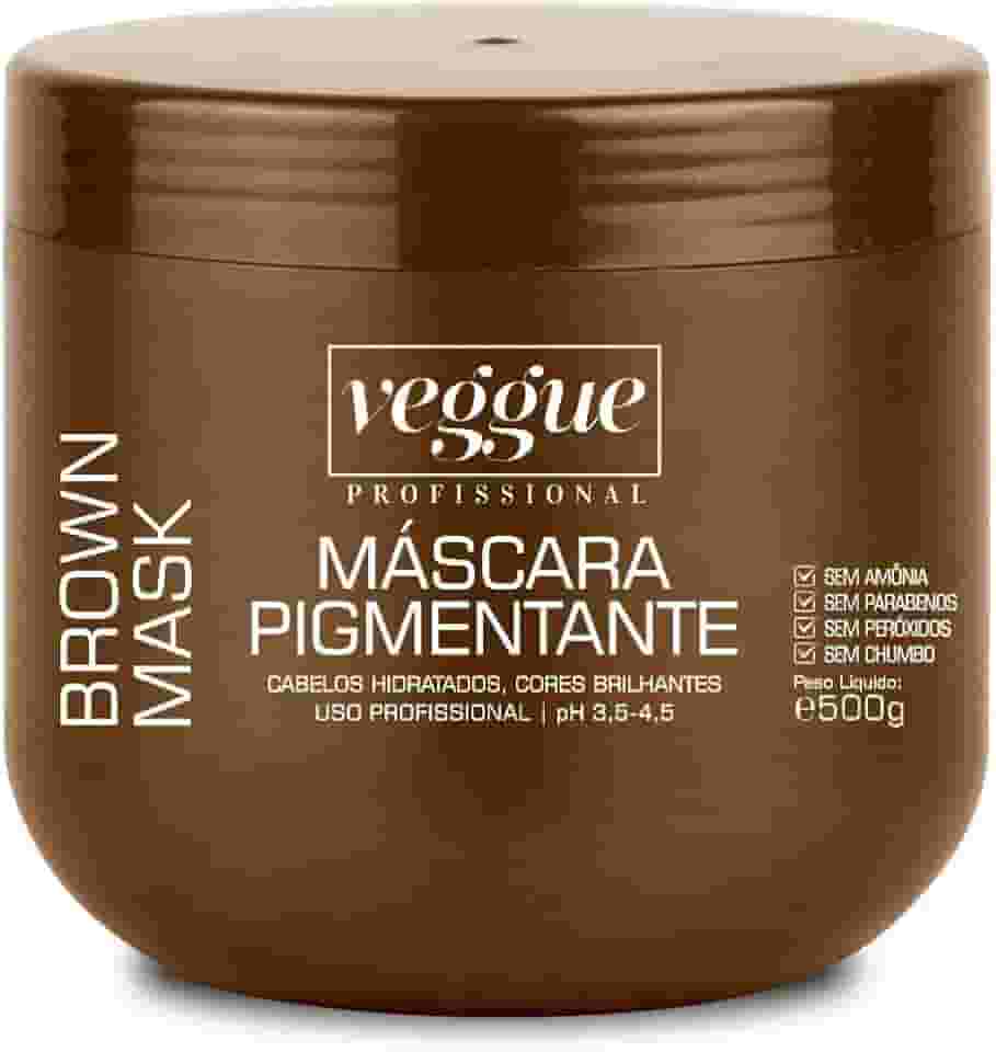 Máscara Capilar Tonalizante Castanho e Iluminado Veggue Profissional 500g