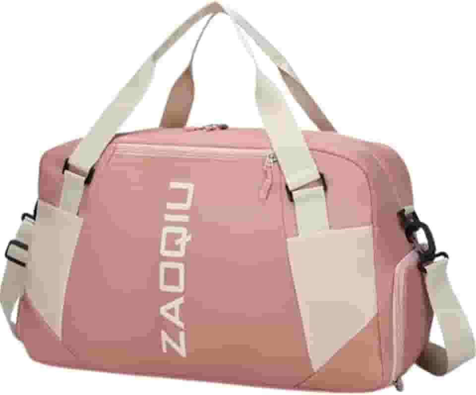 Bolsa Mala De Mão 10kg Viagem Academia Bordo Grande Avião Alça ajustável Área Seca Área Molhada Compartimento Tênis (Rosa)