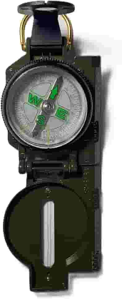 Bússola Profissional Tática Metal Alta Precisão Verde Militar Leve c/Marcadores Nv e Nmg Setas Fluorescentes