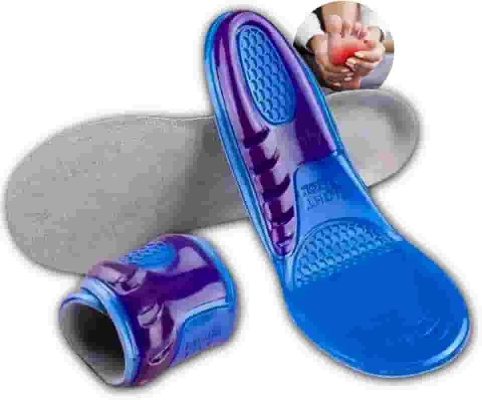Palmilha Ortopédica Gel Silicone Anti Impacto, Tamanho 36 ao 42, Alívio para Fascite Plantar, Esporão Calcâneo e Dores - Confortável, Ajustável, Ideal para Uso Diário (M)