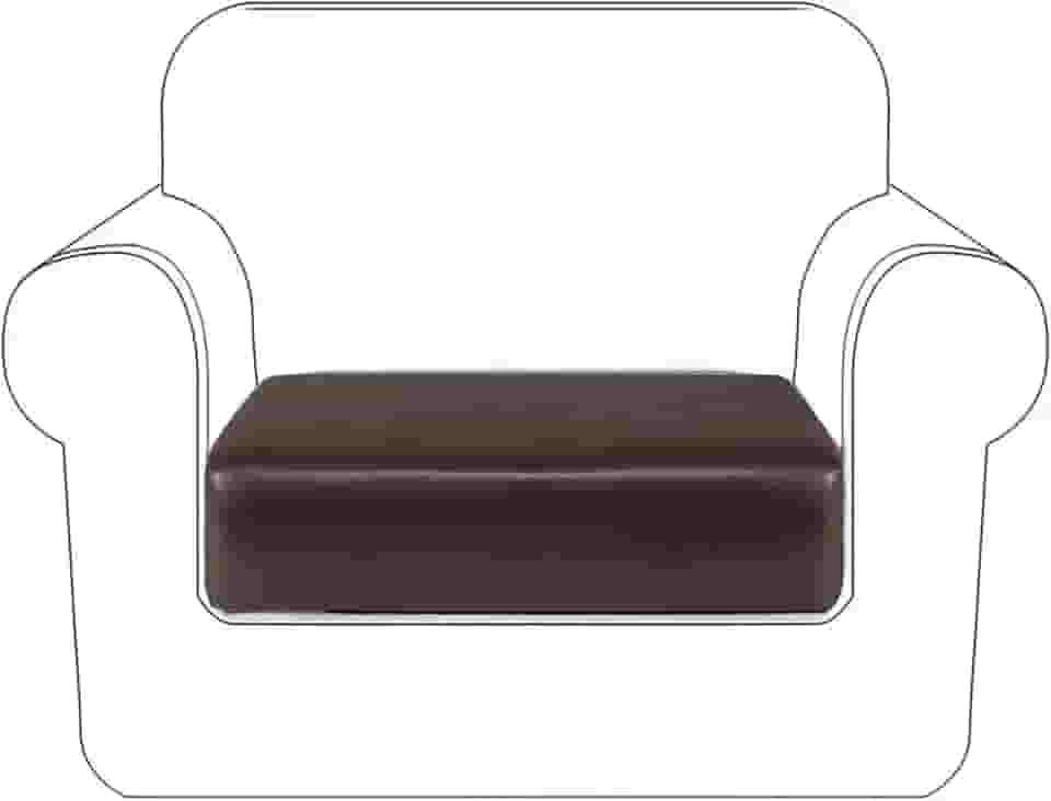 Capa para sofá de couro sintético NC Home com capa protetora de móveis à prova d'água para crianças e animais de estimação, Chocolate, Chair Cushion