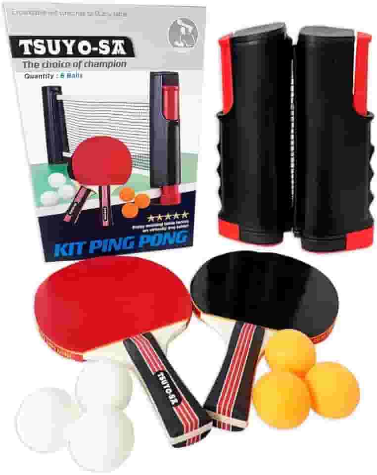 Kit Ping Pong Profissional Raquete Rede 6 Bolas Tênis Mesa