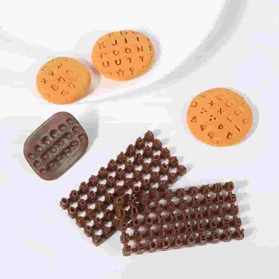 3 carimbos de letras do alfabeto para molde de argila, símbolos numéricos, carimbo de biscoito para bolo, cerâmica, projetos faça você mesmo