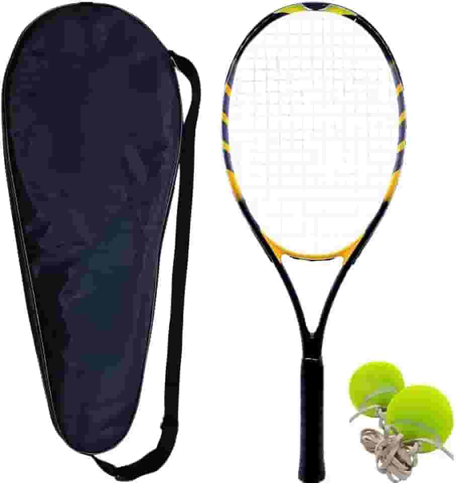 Raquete de Tênis com Estojo e 2 Bolinhas Amarela ou Azul, Ideal para Iniciantes