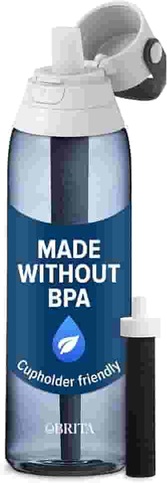 Brita Garrafa de água filtrada isolada com canudo, reutilizável, céu noturno, 740 mL