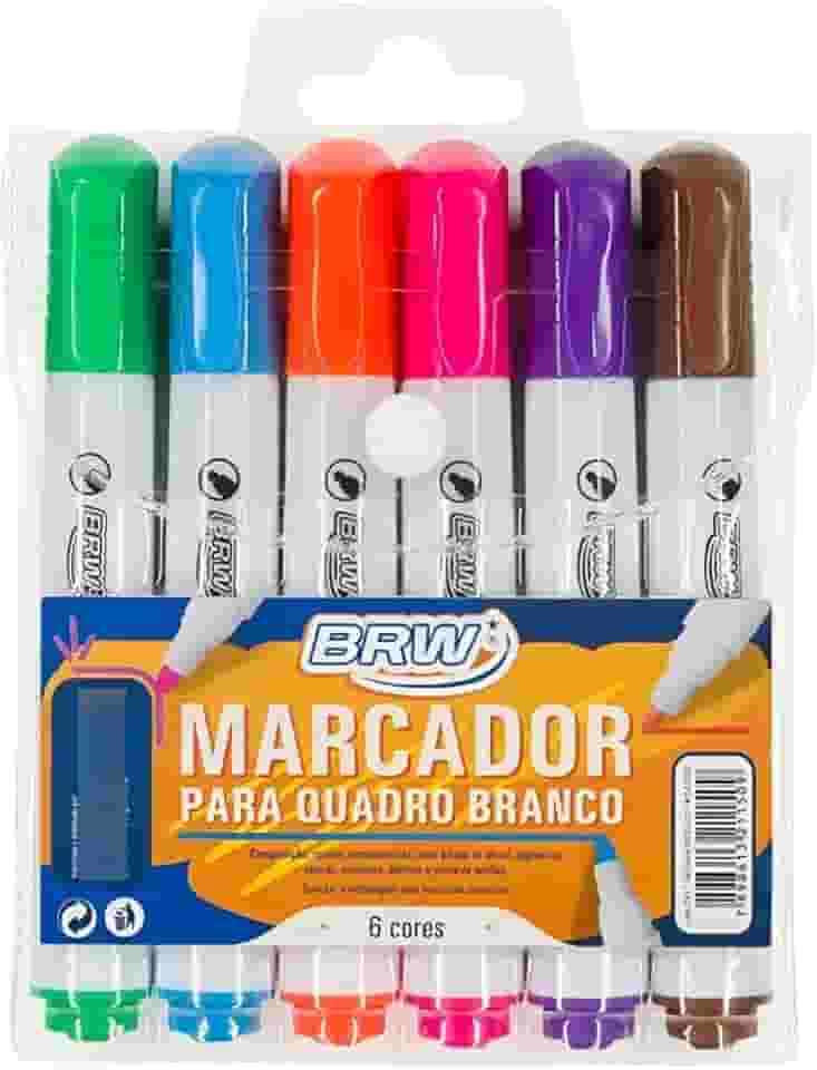 Marcador Pincel Para Lousa Quadro Branco, 6 Cores Sortidas