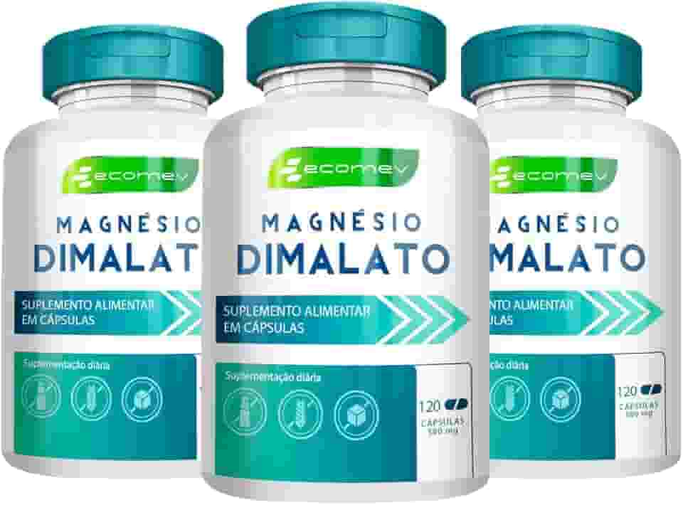 3Un Magnesio Dimalato 500mg 360Cáps 100% Puro alta Concentração Kit 6 Meses