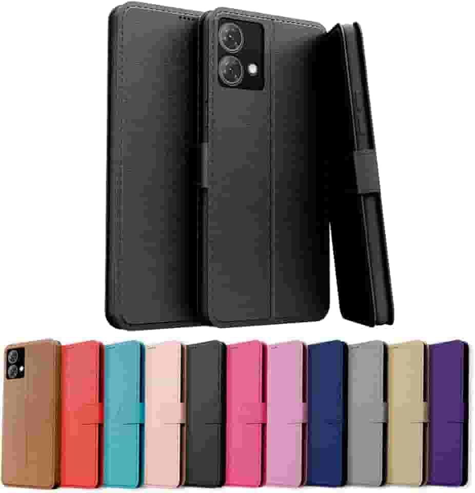 Capa Capinha Carteira Flip Couro Compatível Motorola Moto G84 Premium (PRETO)