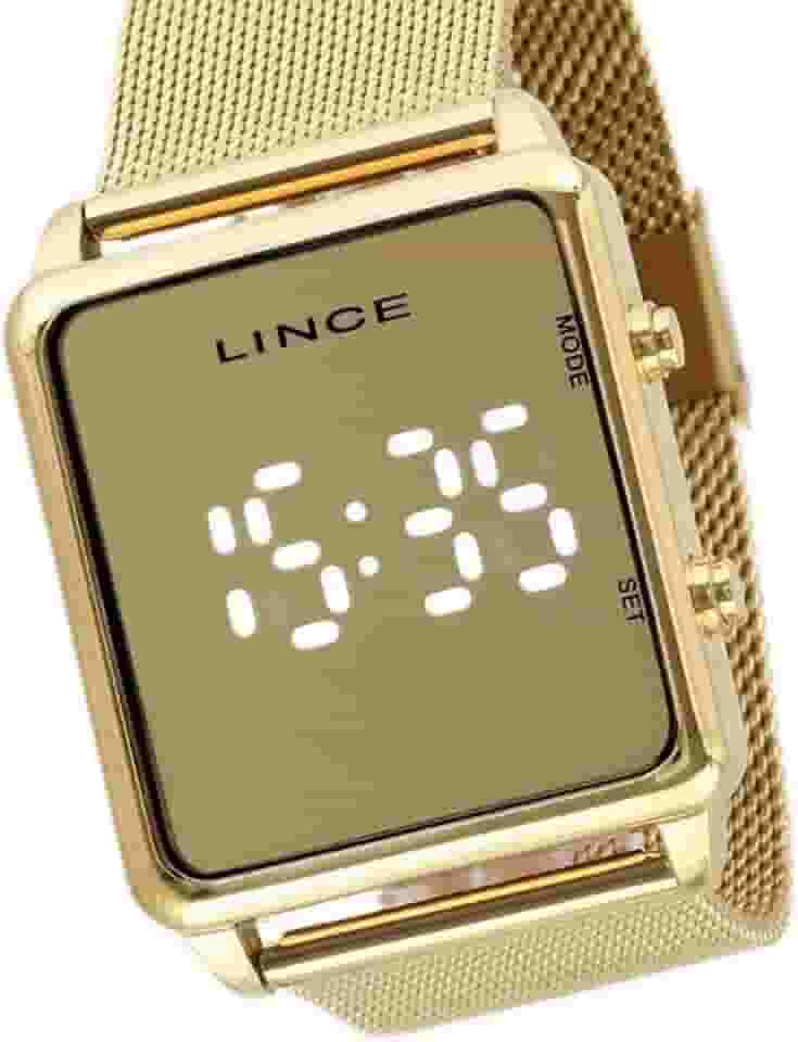 Relógio Lince Feminino Ref: Mdg4619l Bxkx Digital LED Dourado