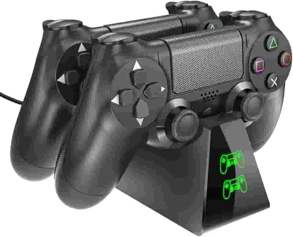 Carregador de controle PS4, estação de carregamento DOBE com indicadores de luz LED compatível com PS4/PS4 Slim/PS4 Pro Controller