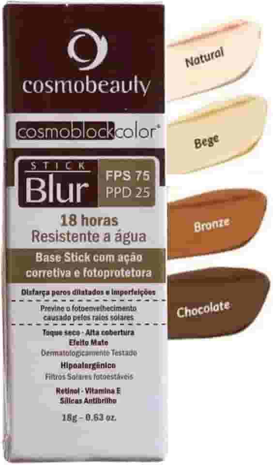 Stick Blur Fps75 Base Em Bastão 18 Horas Cosmobeauty Cores Tipo de pele:Bege