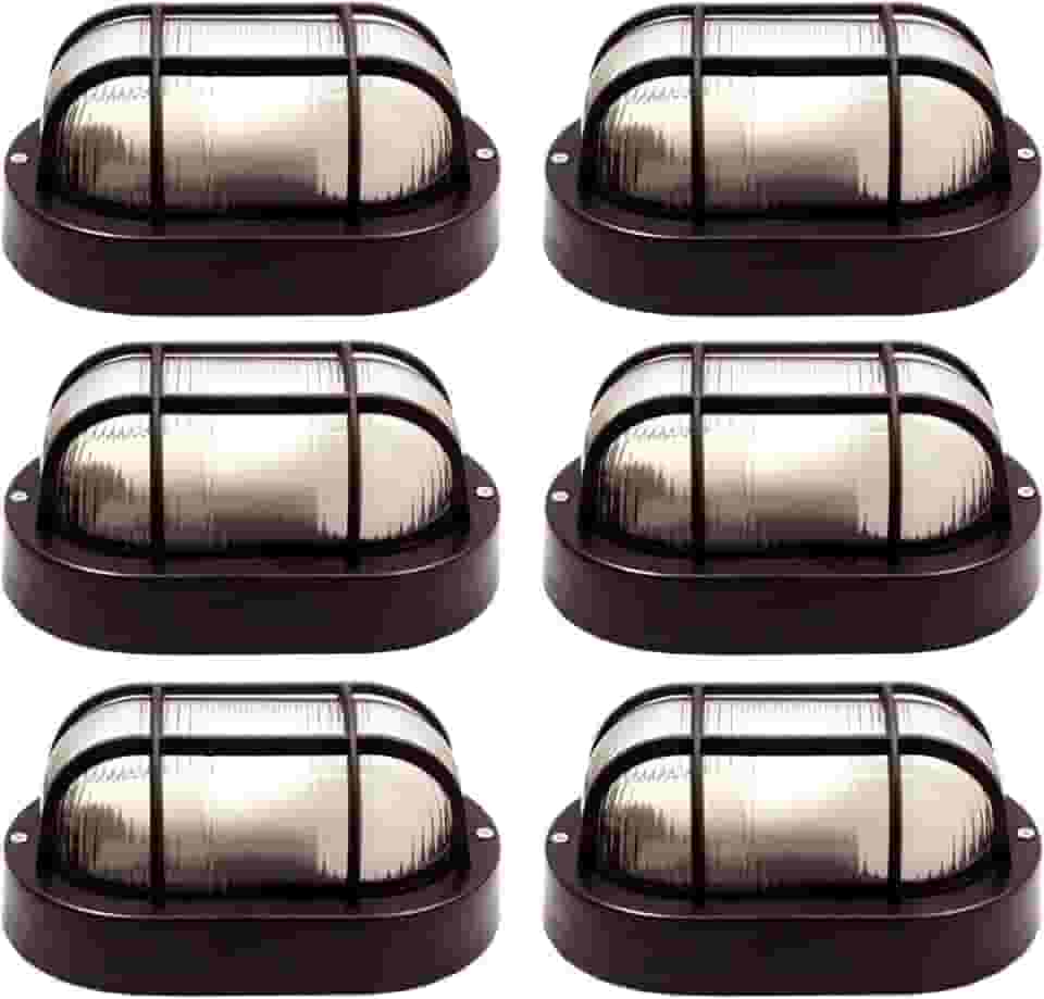 Kit 6 Arandelas Tartaruga Luminária Externa E27 (preto)