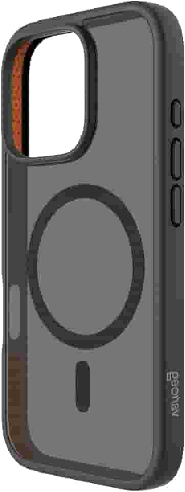 Geonav Capa Anti-Impacto para iPhone 16 Pro Max, TPU flexível nas extremidades, proteção anti-shock e policarbonato, Compatível com o sistema de ímãs MagSafe®, IPI16PMBK, Transparente fosco/Preto