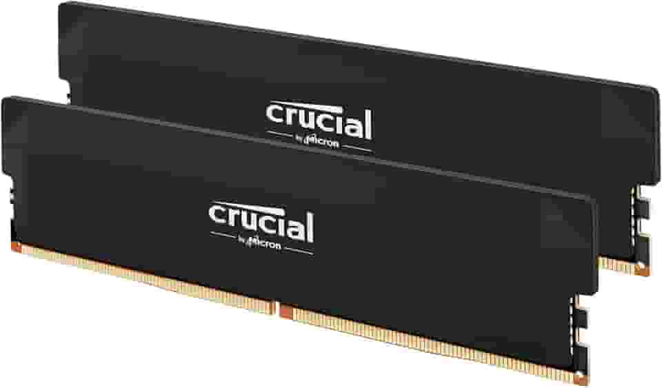 Crucial Kit Pro DDR5 RAM 64GB (2x32GB) 6000MHz CL40, Overclocking Desktop Gaming Memory, Intel XMP 3.0 e AMD Expo - Preto CP2K32G60C40U5B