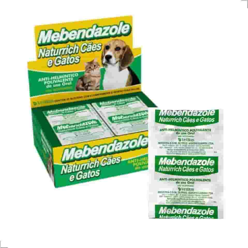 Vermifugo Cães e Gatos Mebendazole, Cartelas com 06 comprimidos