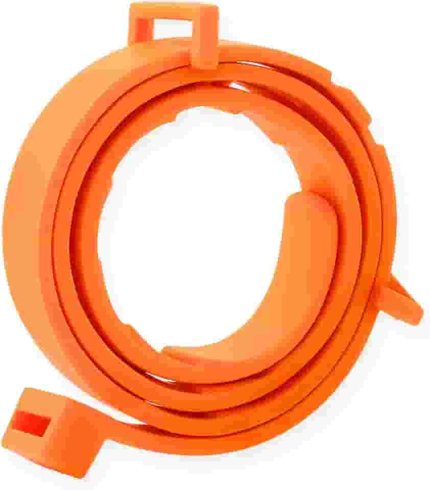 Coleira Antipulgas e Carrapatos para Cães e Gatos – Ajustável, Resistente à Água, Proteção 8 Meses, Ingredientes Naturais e Antialérgicos (Laranja, 38 CM)