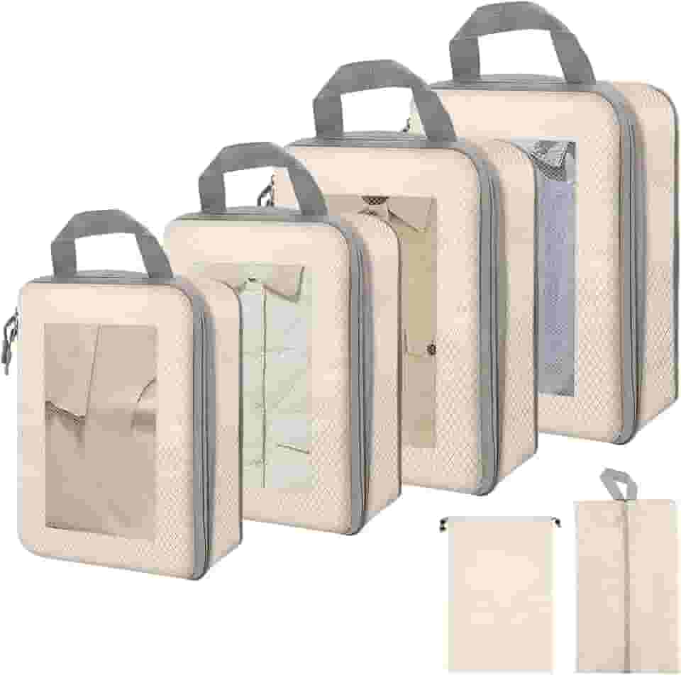 Conjunto de 6 cubos de compressão, Organizador de Mala, Organizador de Malas para Viagem, Organizador Mala, Organizadores de Mala, Kit Organizador de Mala