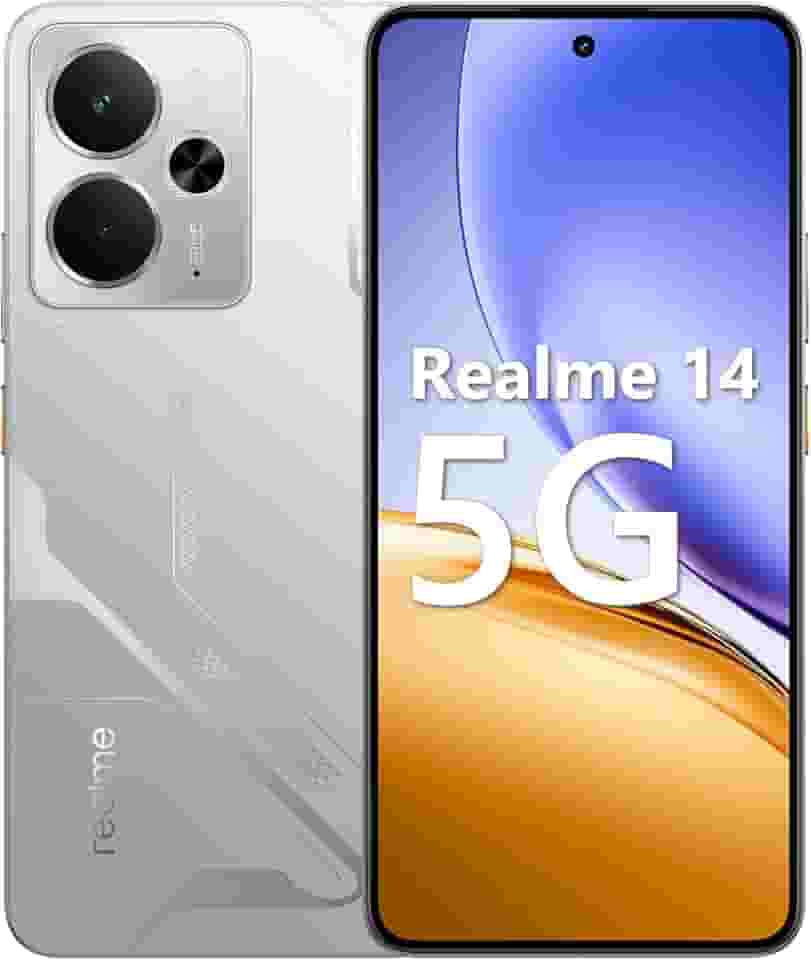 Smartphone Realme 14 5G 12 GB de RAM/256GB, /Tela 6.67"/120Hz Ultra-smooth, NFC - Mecha Silver
