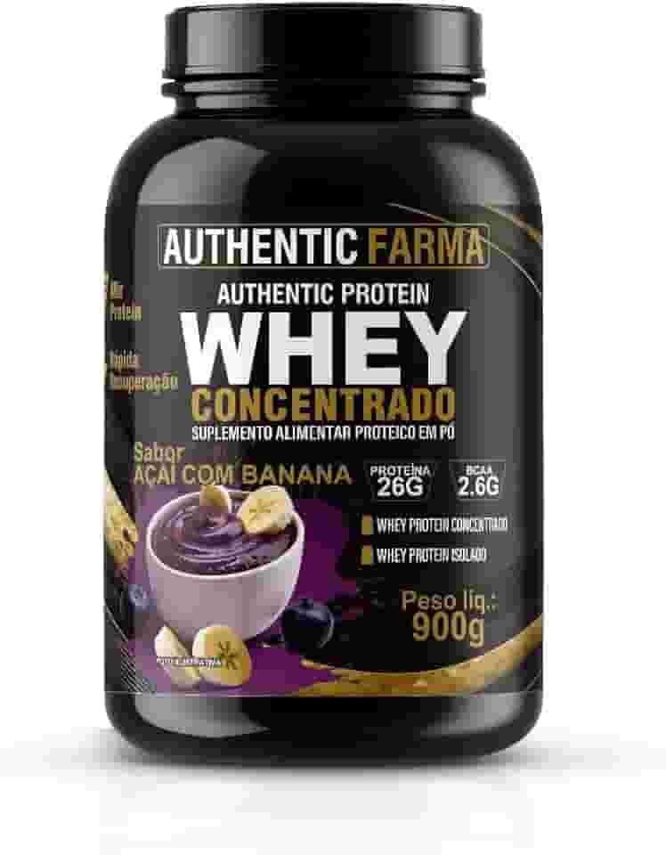 Whey Concentrado Sabor Acai com Banana, Proteína 26g, BCAA 2,6g, Peso líq. 900g