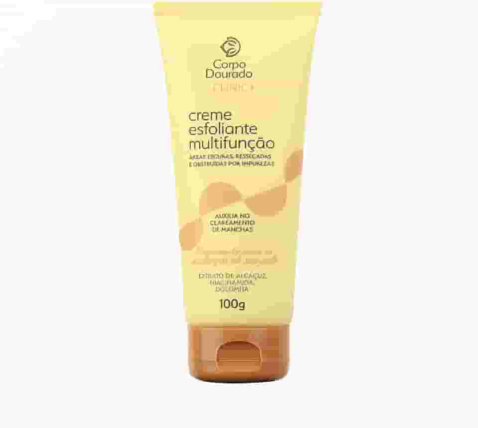 Corpo Dourado Esfoliante Creme para Áreas Escuras 100ml | Clareia e Ilumina | Niacinamida e Extrato de Alcaçuz