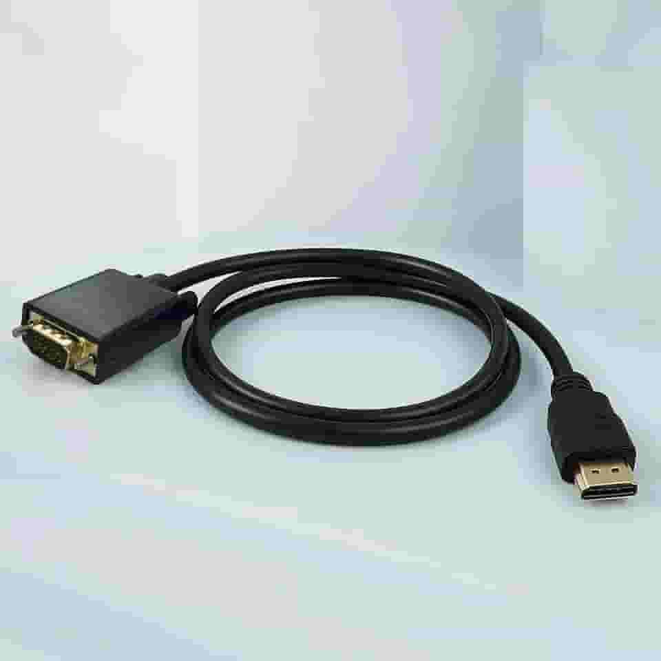 Cabo HDMI para VGA 1,8 m (6 pés) - Cabo conversor unidirecional macho para macho, 1080p Full HD, compatível com laptop/desktop